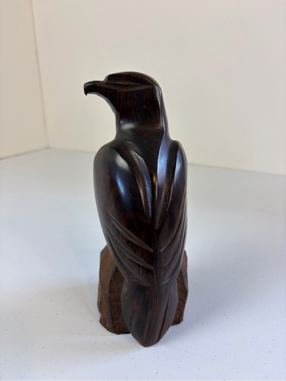 Vintage Hand Carved Ironwood Eagle Figurine Dark Wood Bird Statue Rustic Decor - Picture 4 of 6